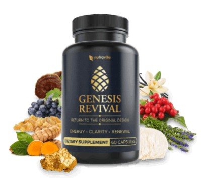 Person taking Genesis Revival supplement as part of daily wellness routine